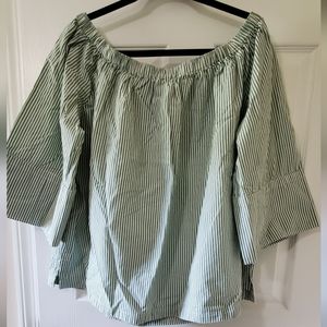 Cold Shoulder top from Free Assembly.. Green Stripe New w Tags